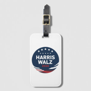 Retro Button Election for Democrats Harris Waltz Luggage Tag