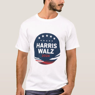 Retro Button Election for Democrats Harris Waltz T-Shirt