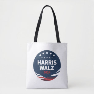 Retro Button Election for Democrats Harris Waltz Tote Bag