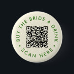 Retro Buy the Bride a Drink Bachelorette Party QR  Button<br><div class="desc">Bring a modern touch to the bride's bachelorette celebration with this Retro Buy the Bride a Drink Bachelorette Party QR Button. This button seamlessly blends vintage aesthetics with a contemporary twist, showcasing a stylish blue design and a customizable QR code. Capture the essence of retro vibes with a modern edge,...</div>