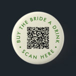 Retro Buy the Bride a Drink Bachelorette Party QR  Button<br><div class="desc">Bring a modern touch to the bride's bachelorette celebration with this Retro Buy the Bride a Drink Bachelorette Party QR Button. This button seamlessly blends vintage aesthetics with a contemporary twist, showcasing a stylish blue design and a customizable QR code. Capture the essence of retro vibes with a modern edge,...</div>