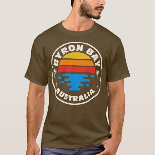 Retro Byron Bay Australia Vintage Surfing Beach Em T_Shirt