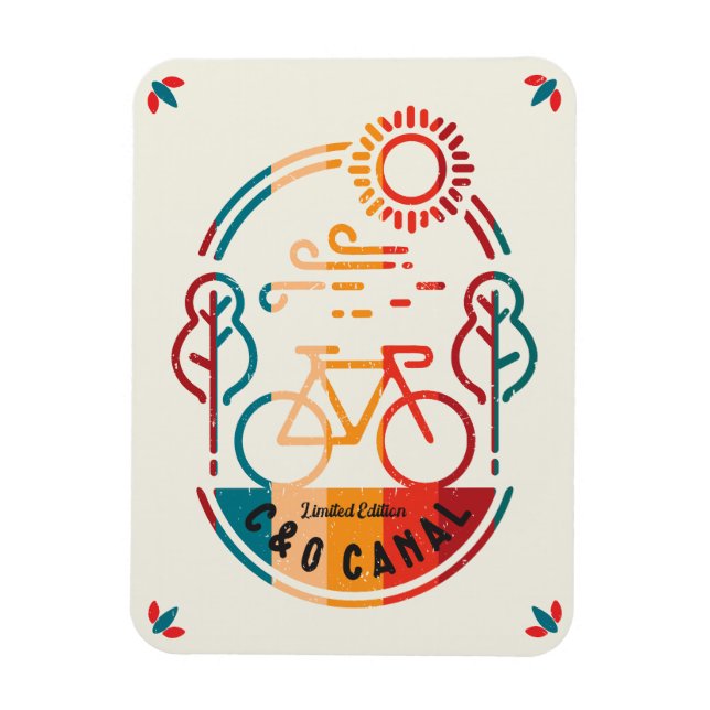 Retro C and O Canal Bike Trail. Magnet (Vertical)
