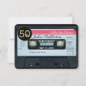 Retro C Audiotape 50th birthday Party Invitation