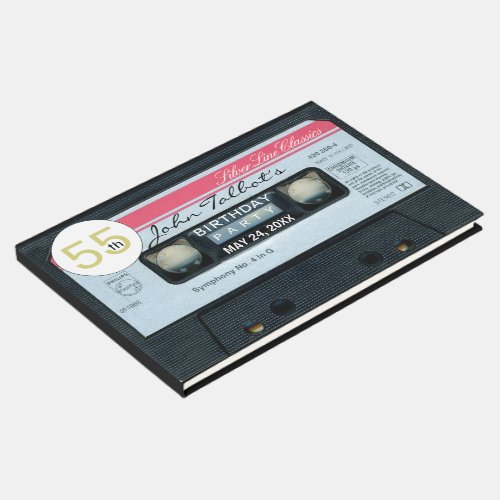 Retro C Audiotape 55th birthday Party Guest Book