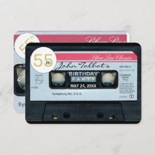 Retro C Audiotape 55th birthday Party Invitation