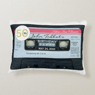 Retro C Audiotape Cassette 50th Birthday A Pillow