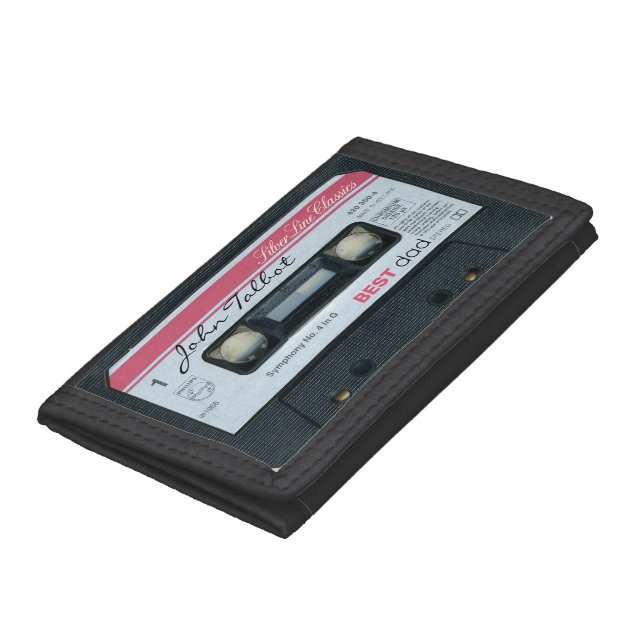 Retro C Audiotape Cassette Best Dad Name W Trifold Wallet (Bottom)