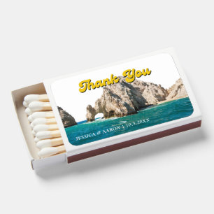 Retro Cabo Wedding Favor Beach Photo Matchboxes