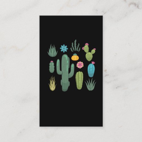Retro Cactus Education Botanical Succulent Plants Business Card