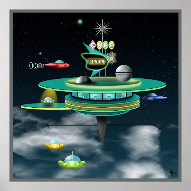 Retro Cafe Space Poster (Front)