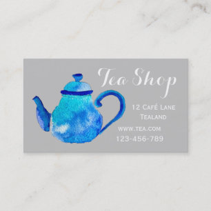 Retro cafe tea shop designer teapot business card
