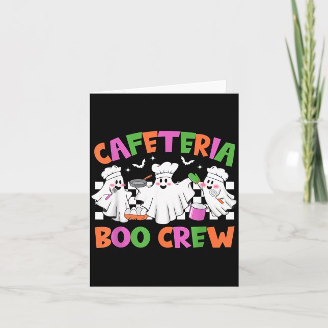 Retro Cafeteria Boo Crew Cafeteria Worker Card (Front)
