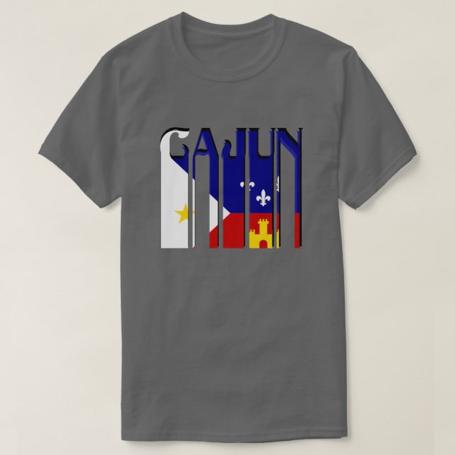 Retro Cajun Acadiana Flag Louisiana Tee Shirt (Design Front)