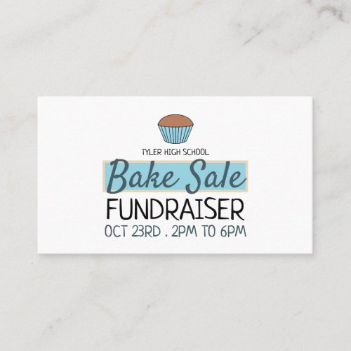 Retro Cake Design Charity Bake Sale Event Advert Business Card