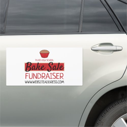 Retro Cake Design Charity Bake Sale Event Advert Car Magnet