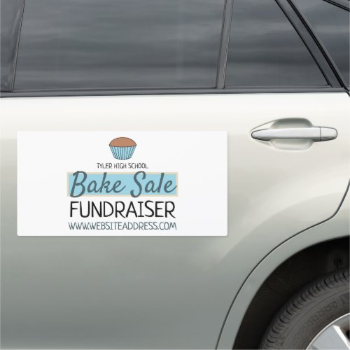 Retro Cake Design Charity Bake Sale Event Advert Car Magnet