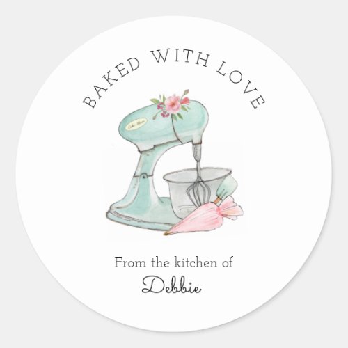 Retro Cake mixer  Classic Round Sticker