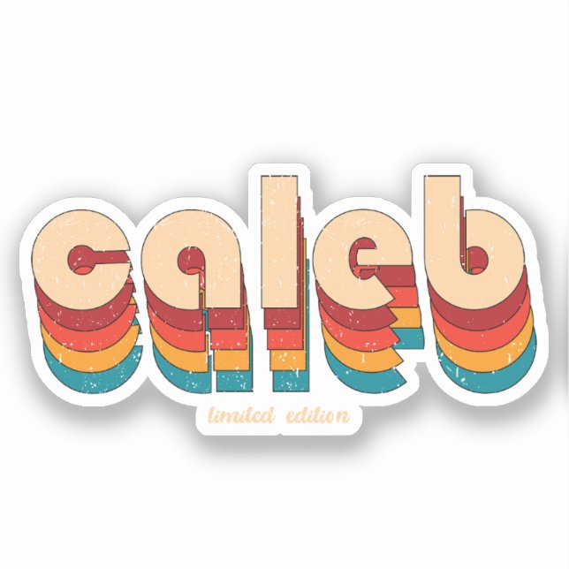 Retro Caleb Name Sticker (Front)
