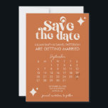 Retro Calendar Wedding Save The Date Invitation<br><div class="desc">This Retro Calendar Wedding Save The Date invitation is the perfect intro to your wedding day. The cream and burnt orange color scheme gives a true modern retro vibe.</div>