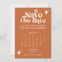 Retro Calendar Wedding Save The Date