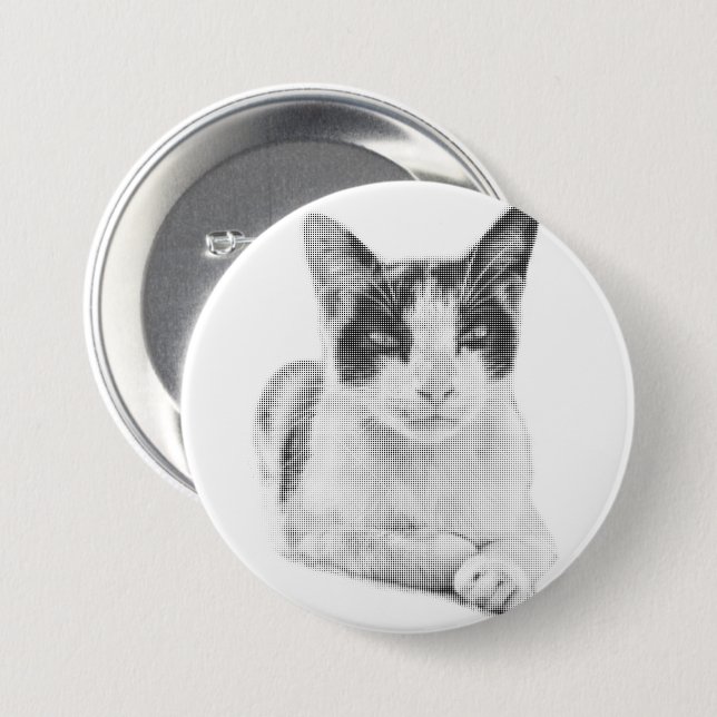Retro Calico Halftone Button (Front & Back)