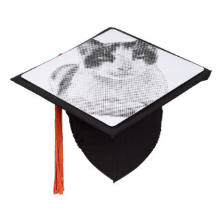 Retro Calico Halftone Graduation Cap Topper