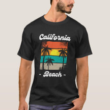 Retro California Beach Sunset Art