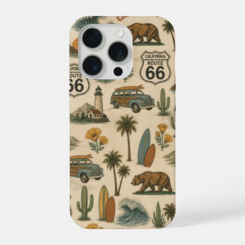 Retro California Route 66 Coastal Escape iPhone 15 Pro Case