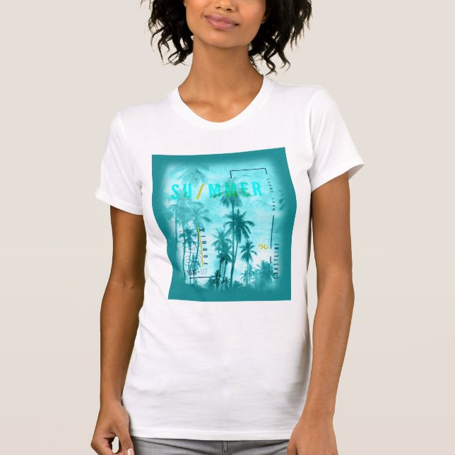 Retro California Summer Design T-Shirt (Front)