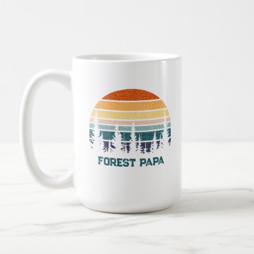 Retro California Sunset Forest Papa Customizable  Coffee Mug
