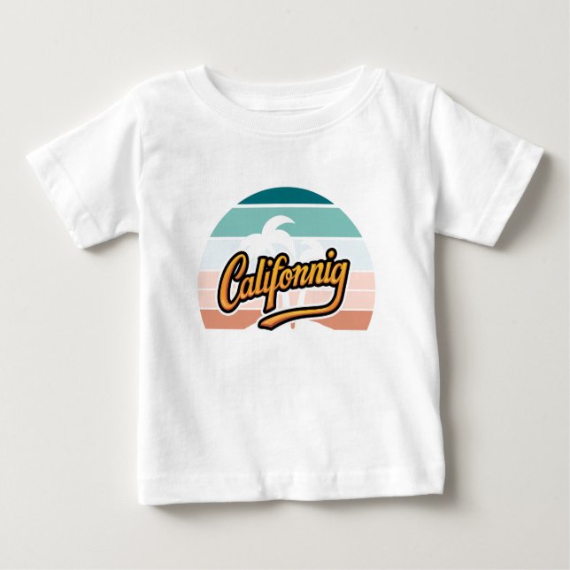 Retro California Sunset Typography T-Shirt (Front)