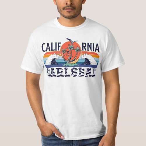 Retro California Surf Vintage Beach Carlsbad T_Shirt