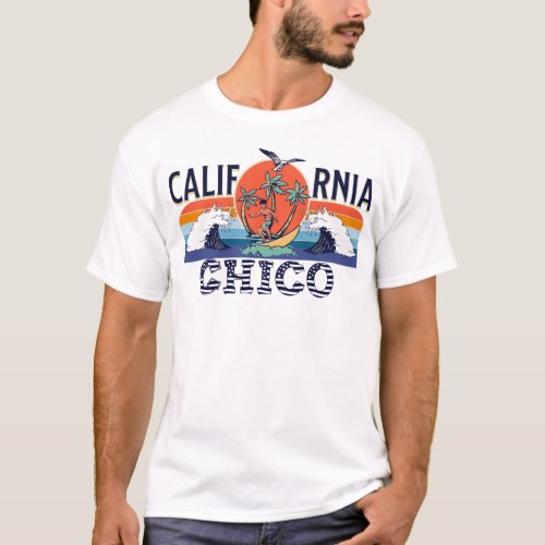 Retro California Surf Vintage Beach Chico  T_Shirt