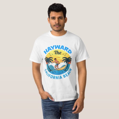 Retro California Surf Vintage Beach Hayward T_Shirt