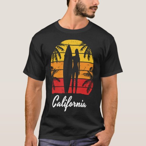 Retro California Surfer Girl So Nor Cal Surfing T_Shirt