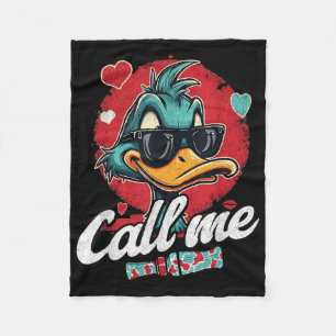 Retro Call Me Valentines Duck Hunting Lover Women Fleece Blanket