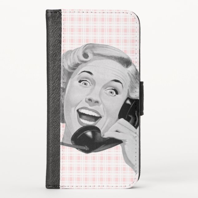 Retro Caller (B) iPhone Wallet Case (Front)