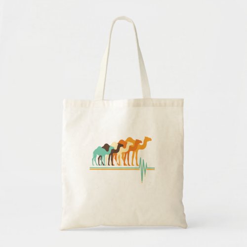 Retro Camel Heartbeat Animal Lover Camels Pet Owne Tote Bag