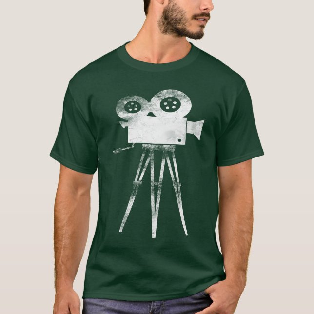 Retro Camera Cameraman Filmmaker Movie Director fu T-Shirt (Front)