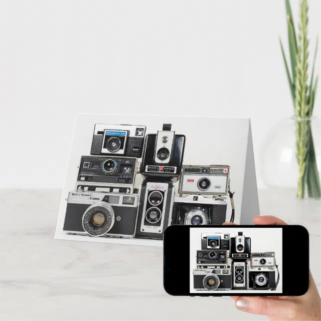 retro camera collection card Zazzle
