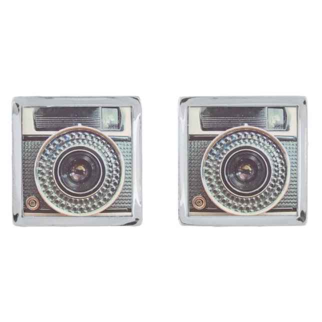 Retro camera cufflinks (Front)