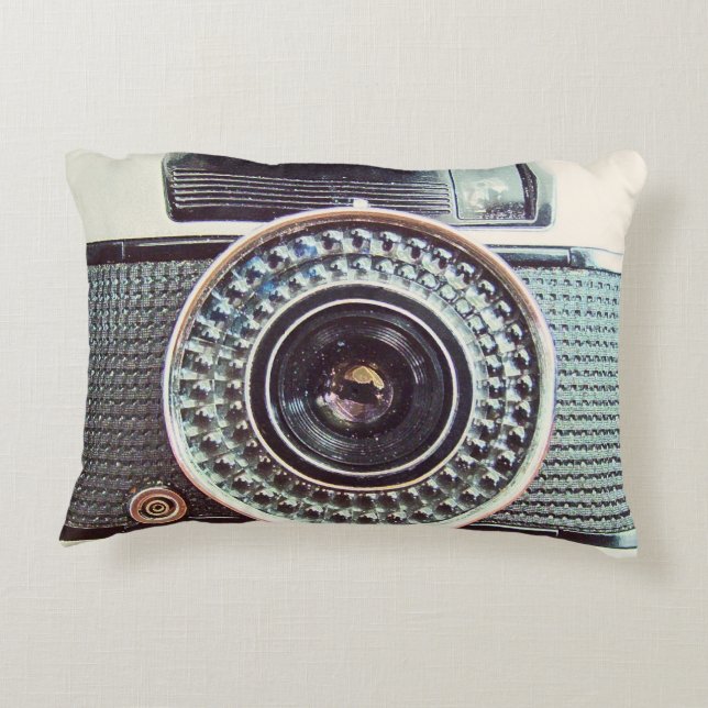 Retro camera decorative pillow (Back)