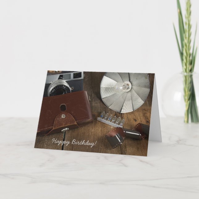 Retro Camera Equipment for Birthday Card (Front)