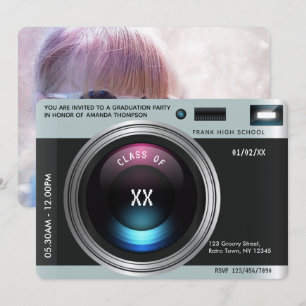 Retro Camera Graduation Party Invitation