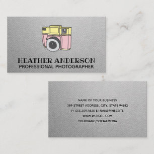 Retro Camera Hand Drawn Icon Business Card