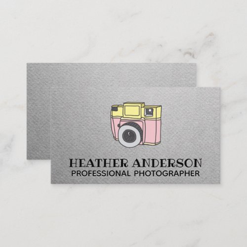 Retro Camera Hand Drawn Icon Business Card