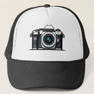 Retro Camera Illustration Trucker Hat