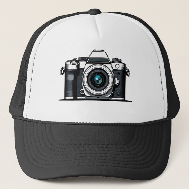 Retro Camera Illustration  Trucker Hat (Front)