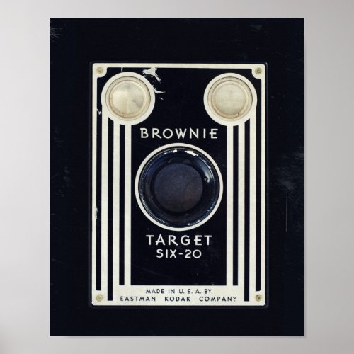 Retro camera kodak brownie target poster